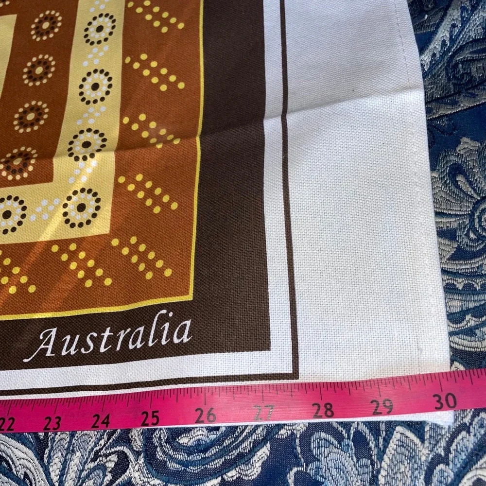 I Love Australia Kangaroo Boomerang Dot Art Cotton Tea Towel Brown Ochre 30